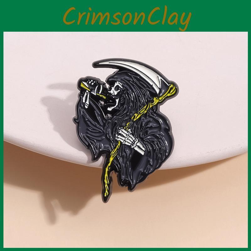 Skull Modern Cartoon Reaper Badge Decorative Brooch For Trendy Halloween 2023 Fashion