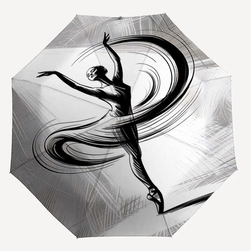 1PC Ballet Dancer Umbrella-8-Rib Reinforced, Automatic Open, Lightweight & Durable, Cute Fashion Accessory for Outdoor-Y0319