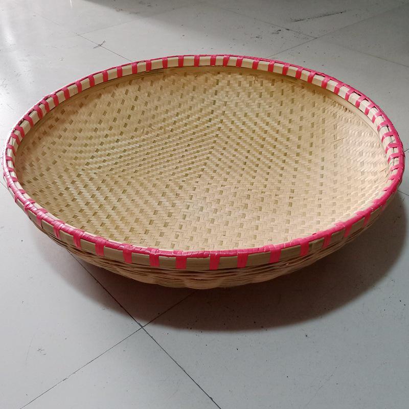 Large Handmade Bamboo Winnowing Tray & Deep Sieve Basket for Drying & Tea Leaves