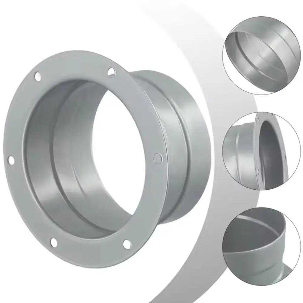 Metal Exhaust Duct Connector Flange Round 75-300mm Straight Flange Adapter High-temperature Resistant Air Vent Duct Flange