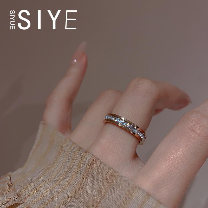 Baoman, Gypsy ring female niche design couple pair ring square diamond ring female tide cold wind index finger ring