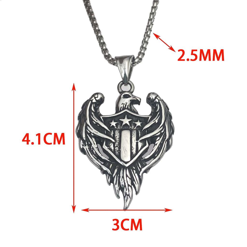 Necklace Pentagram Punk Retro Captain America Eagle Style Pendant