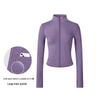 Damen Frühlings-Yoga-Bekleidung 2026: Dünne Fleece-Sportjacke mit Stehkragen, Reißverschluss, enganliegend für Laufen & Fitness.