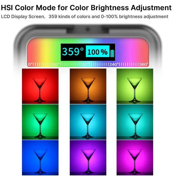 Výplňové světlo VL49RGB Přenosná multifunkční tříhlavá studená bota Plně barevná osvětlovací lampa