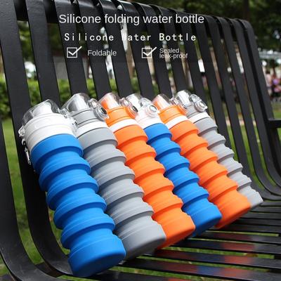 Seyahat Taşınabilir Katlanabilir Çok Fonksiyonlu Açık Hava Spor Şişesi Silikon Katlanabilir Su Şişesi Ayarlanabilir Bardak Çevre Koruma Su Bardağı