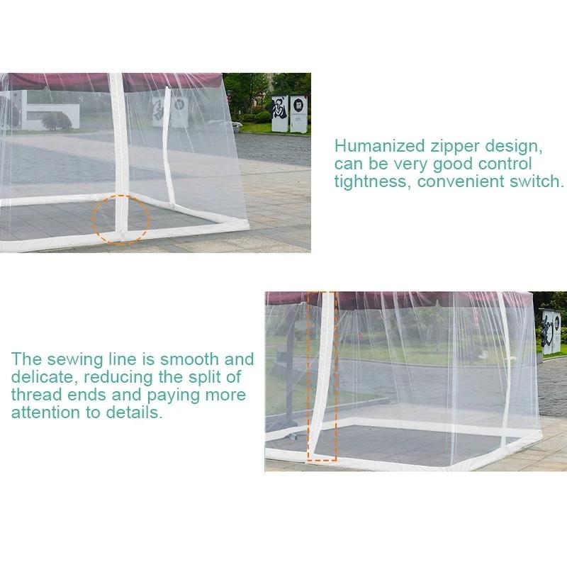 300x230cm Umbrella Cover Mosquito Netting Screen for Patio Table Umbrella Garden Deck Furniture Zippered Mesh Enclosure Cover