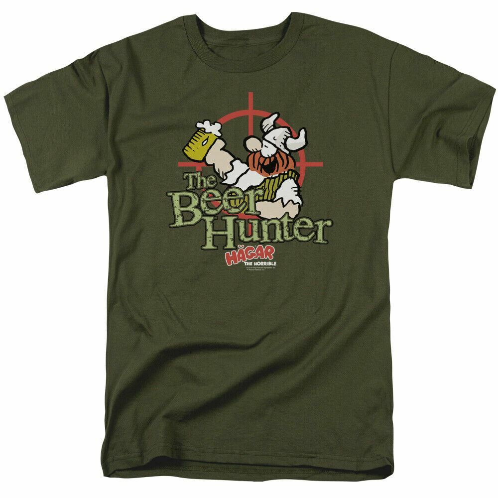 26 Hagar The Horrible Beer Hunter T Shirt Mens Licensed Comic Tee Military Green Unisex T-Shirt XXXL