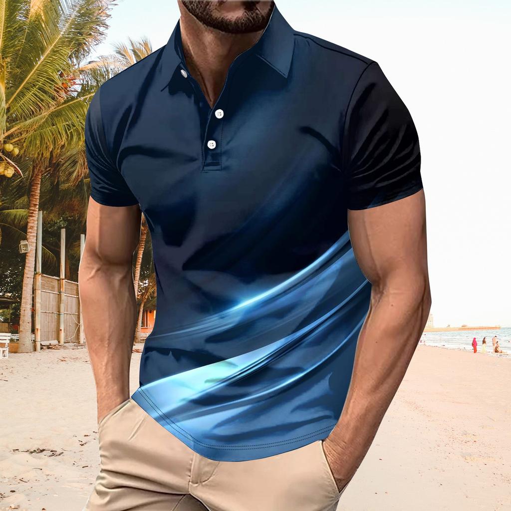 Men's Summer Leisure Culture Breathable Short Sleeved Shirt Top