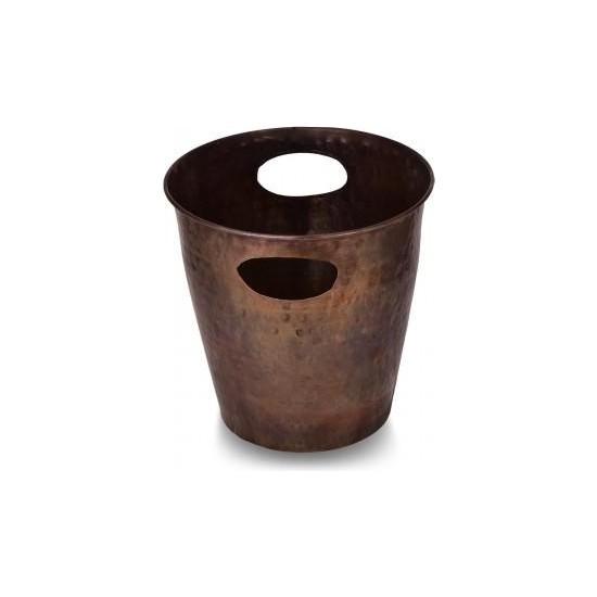 

Медное коралловое ведерко для льда 24 см, кованый вручную оксид T2552-3