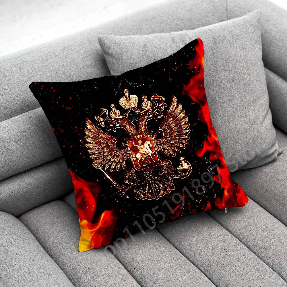 Russia Passport National Emblem Flag Throw Pillow Case For 40x40cm 45x45cm 50x50cm 30x30cm Square Office Pillowship Cover