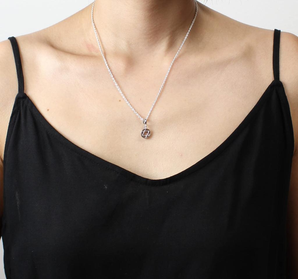 [World Accessories Carmelo] Hexagram Gibeon Meteorite Silver Pendant Pendant Top for Women and Men (Pink Gold)