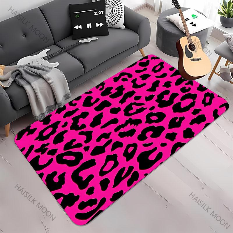 Neue Regale!Bunter Teppich mit Leopardenmuster, Wohnzimmer Schlafzimmer Bürobereich Kinderzimmer Teppiche, Rutschfeste Maschinenwaschbare Matte