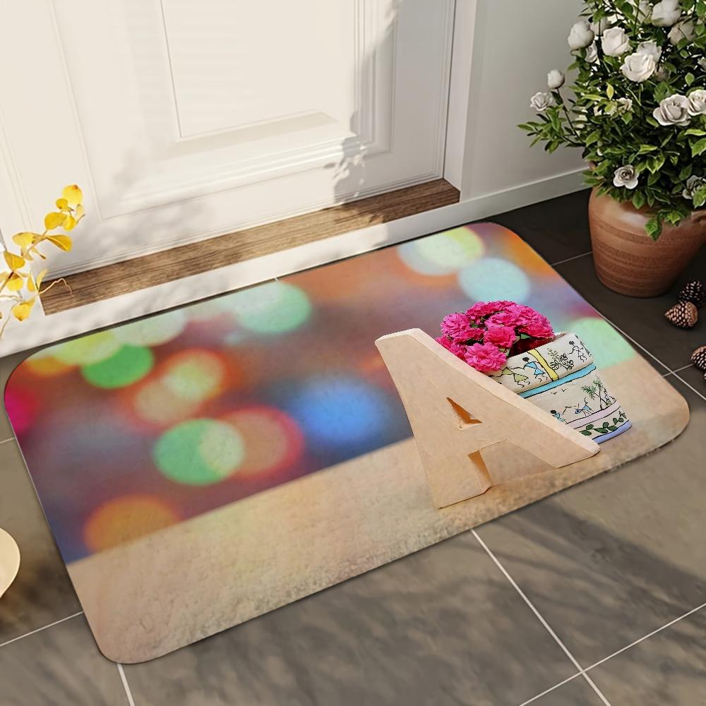 1pc Letter Bathroom Absorbent Mats Anti-Slip Mats Home Decor Supplies Carpets Home Kitchen Floor Mats