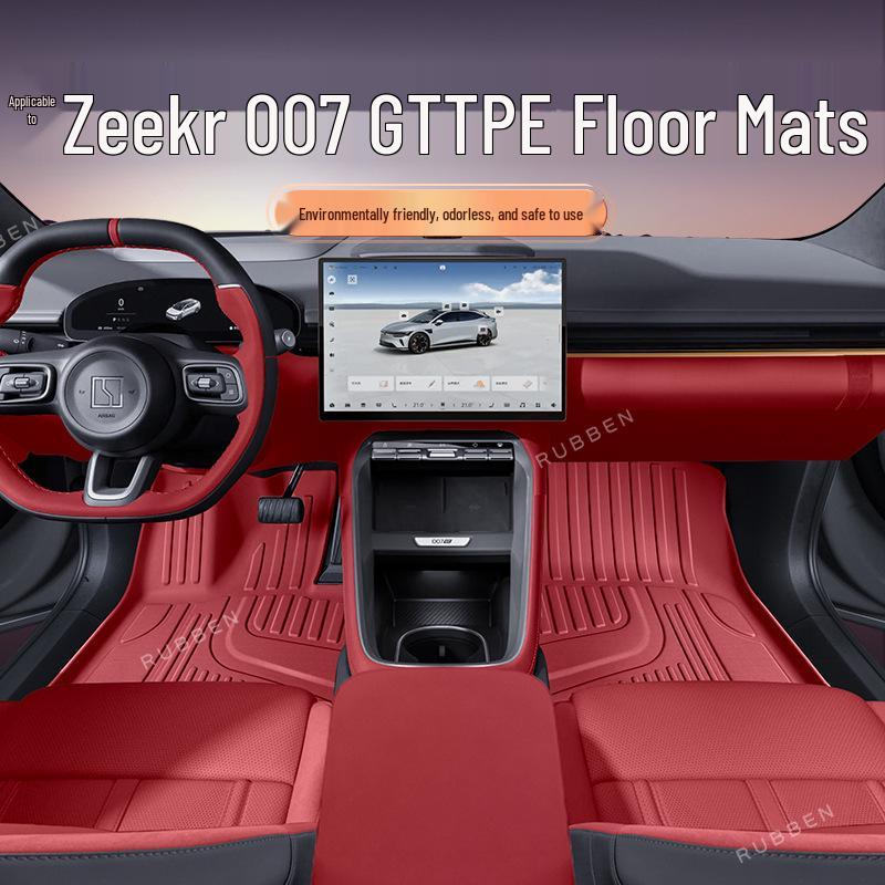 Waterproof TPE Floor Mats for 2025 Zeekr 007 GT – Full Coverage Carpet Black Single Layer [TPE Mat]