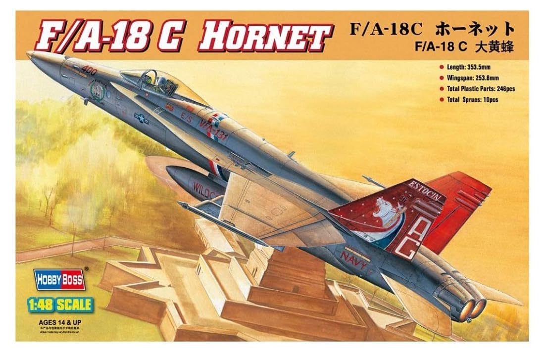 

Hobby Boss scale US Navy Hornet aircraft plastic model kit 80321 1/48 F/A-18C fighter-attack