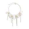 Temperament Imitation Pearl Bow Beaded Necklace Female, Sweet Cool Wind Diamond Chain Fringed Necklace