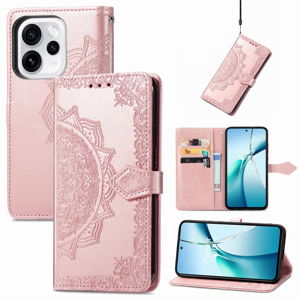 Mandala Embossed Leather Wallet Flip Case for Samsung Galaxy S26 S25 S24 S23 S22 S21 S20 Ultra Plus FE Edge Card Slots Cover
