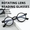 360-degree Rotating Anti-blue Light Reading Glasses Adjustable Round-frame Presbyopia Glasses Outdoor Sports Spectacles