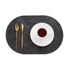INS Fabric Pattern PU Faux Leather Placemats Waterproof Oilproof Heat Insulation Pad Dining Table Kitchen Counter Mats Pads