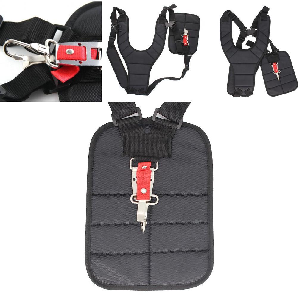 Premium Black Double Shoulder Harness For Brush Cutters And Grass Trimmers Forestry And Agriculture Use
