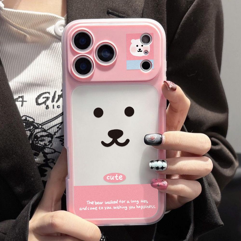 Cute Cartoon Bear Rabbit Emoji for iPhone17 2-in-1 Mobile Phone Case Apple 16 Niche 15 Fine Holes