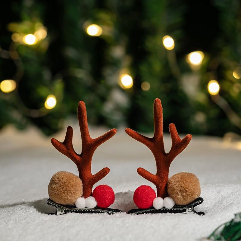 Cute Christmas Deer Antler Hair Clips