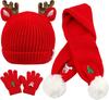 Children's Christmas winter velvet warm suit (including hats, scarves, gloves)