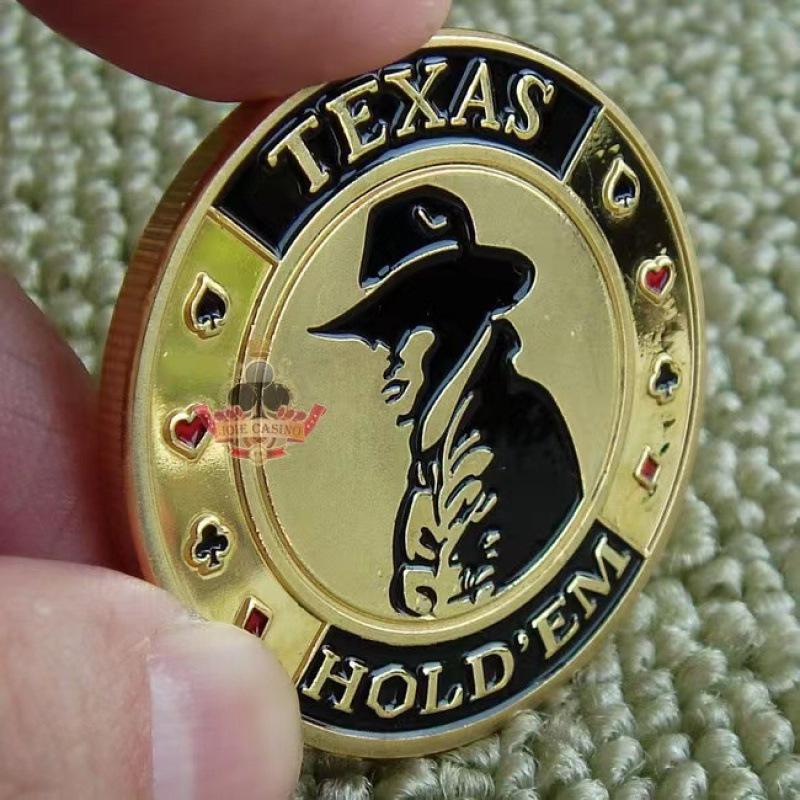Texas Hold'em, Kovové tlakové karty, Šťastné mince, Kódy domů s blindy, dealer, Plný tlak all-in, žetony, tlakové karty