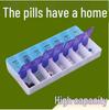 Double Row 14-Compartment Weekly Large Pill Organizer - Portable Flip-Top, Food Grade Plastic