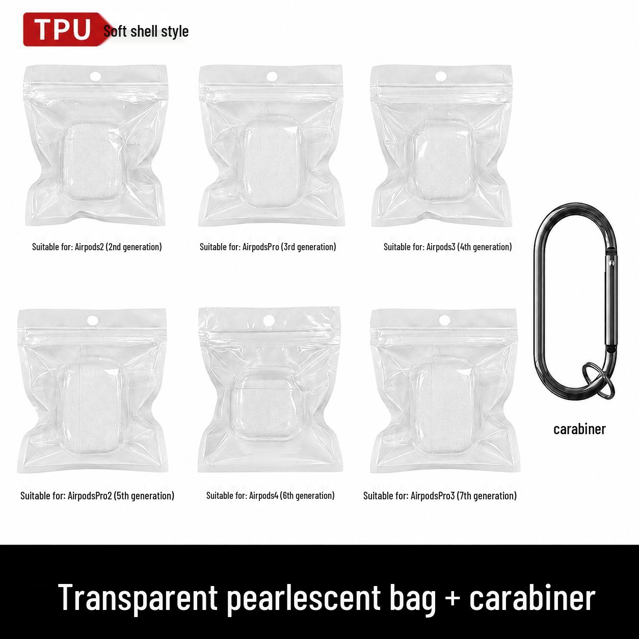 AirPods Pro 2/3 Clear Protective Case - PC/TPU, Drop-Proof, Wireless Charging Compatible AirPods Pro 3