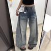Women's High-Waisted Light Blue Curved Leg Jeans - Autumn 2025 Loose Wide Leg Fit