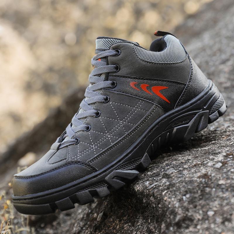 Outdoor sports mountaineering men's shoes autumn and winter men's lace-up dirt-resistant tooling shoes leather shoes men