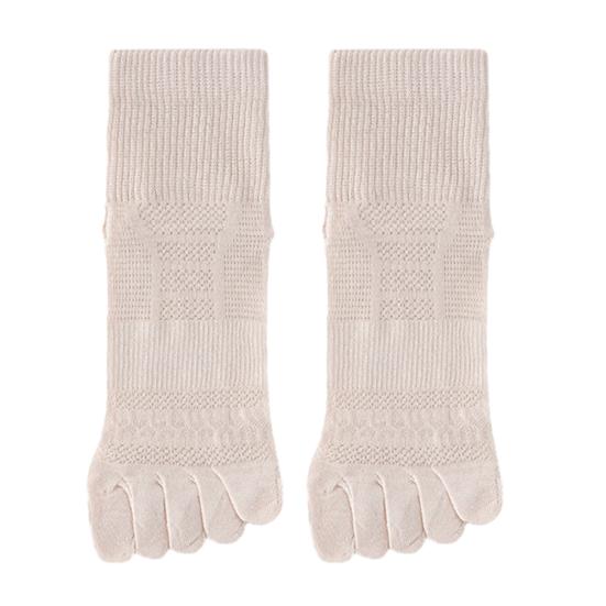 1 Paire Chaussettes Cinq Doigts Femme Ultra-fines Respirantes Absorbantes de Sueur Tube Moyen