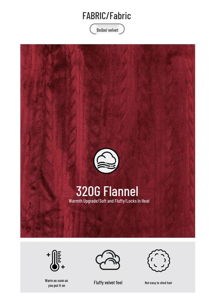 Winter Flannel Hooded Nightgown: Thick Coral Fleece, Long Sleeve, Plus Size, Ready Stock
