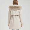 Fashion Winter Coat Female Long Parkas Hooded Detachable Sleeves Faux Fur Collar Thick Warm Women's Jackets