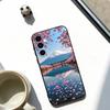 Japan Mount Fuji Cherry  Phone Case For Samsung Galaxy A73,A72,A71,A70,A53,A52,A51,Others Soft Black Cover