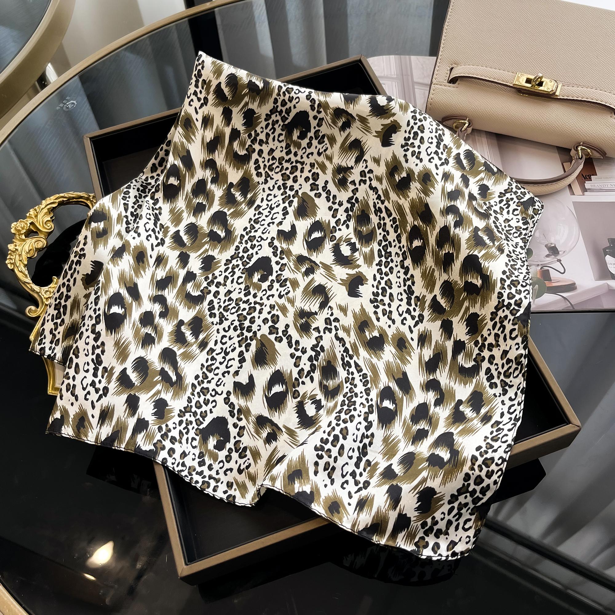 

Luxury Silk Hair Square Scarf Women Satin Neck Tie Hand Wrist Foulard Summer Print Shawl Wraps Head Kerchief Hijab Bandana New