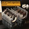 Divided Belt & Tie Organizer - Transparent Desktop Storage Box for Men’s Home Organization