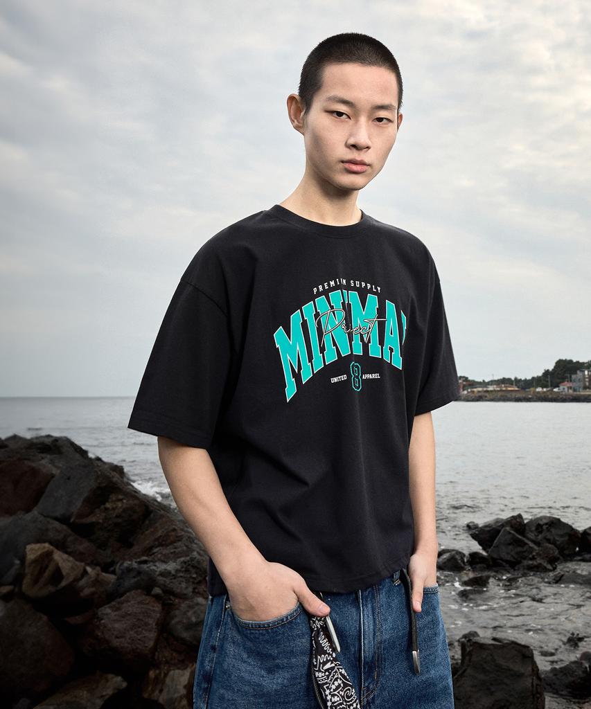 MINIMALPROJECT 88 Arch Logo Oversized Short Sleeve T-Shirt Mst150C / 4 Colors