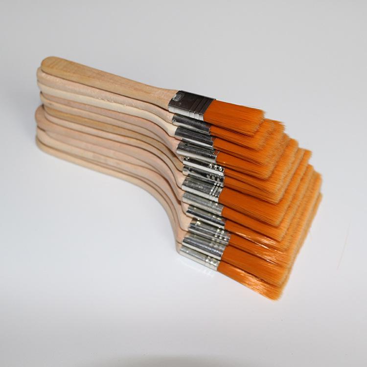 Wooden Handle Nylon Bristle Oil Painting Brush for Acrylic Art and Industrial Use