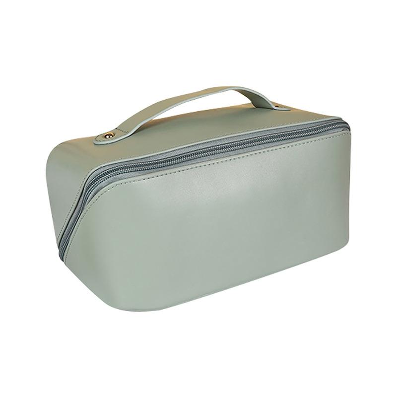 Stor Reisekosmetikkveske i PU-lær for kvinner Kosmetikkorganisator Sminkeveske med høy kapasitet Oppbevaringspose for kvinnelig sminke Sminkeboks
