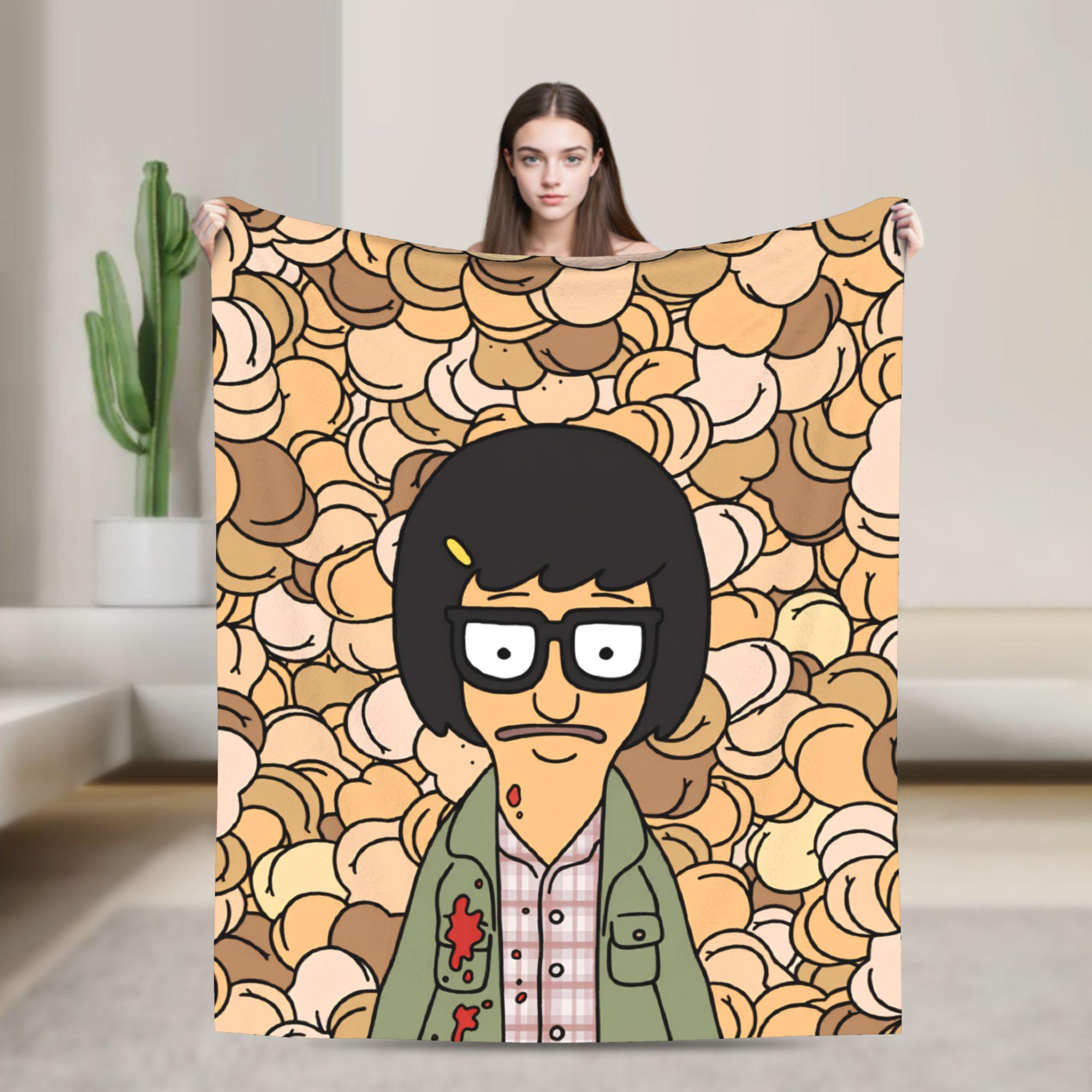 

Anime Bobs Funny B-Burgers Blanket Movie Picnic Flannel Bedding Throws For Outdoor Warm Soft Custom DIY Quality Bedspread Gift 130x150cm