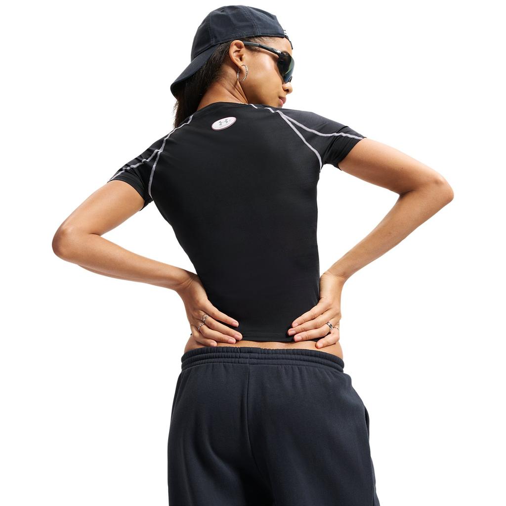 Under Armour Short Sleeve Crew Neck Logo T-Shirt Women Tops 6015368-008