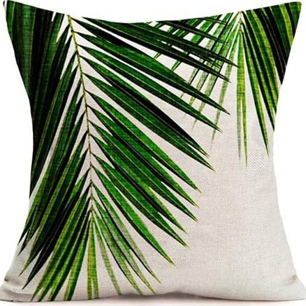 Popular Green Plant Linen Pillowcase Modern Simple Home Sofa Living Room Pillow Cushion