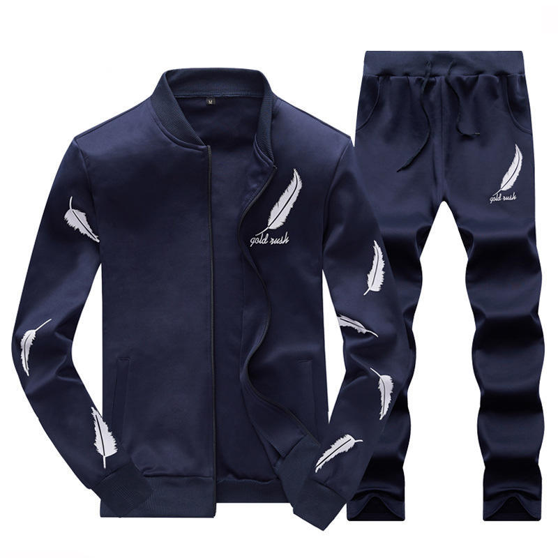 

Spring And Autumn Sports Suit Men S School Uniform Stand Collar Long Sleeve M ультрамарин синий