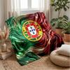 Portugal Football Printed Flannel Blanket Skin Friendly Warm Decorative Throw for Indoor Couch Bed Daily Use