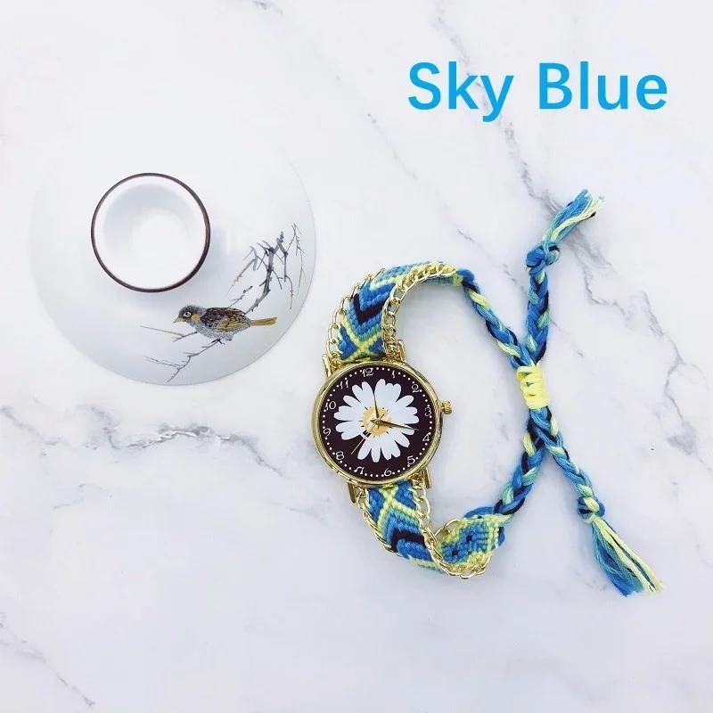 5 Forskjellige Kreative Håndvevde Damevevklokker, Kinesisk Stil Liten Tusenfryd Personlig Kjededekorasjon Klokke