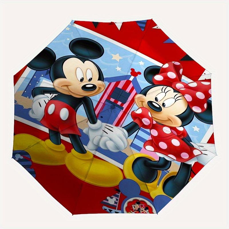 1pc Mickey Mouse,Minnie Mouse Automatic Folding Umbrella: Compact 8 Bone Design Cartoon Outdoor Travel Companion, Business Umbrella, Christm