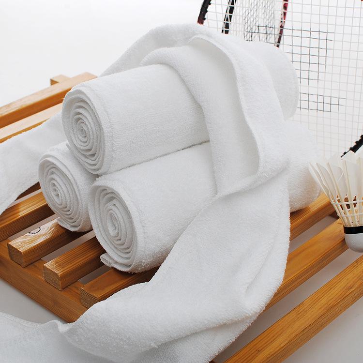 Sporthandtuch aus reiner Baumwolle 20 * 110 Marathonlauf Fitness Wasseraufnahme schnell trocknendes Schweißhandtuch Stickerei