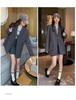 Women's Gray Petite Korean-Style Suit Jacket - Spring/Autumn 2025 Casual High-End Design